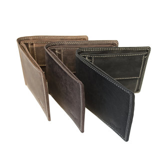 Billfold heren portemonnee van donkerbruin leer - Arrigo.nl