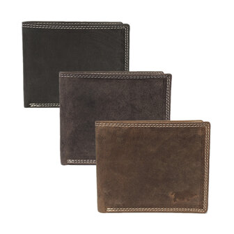 Billfold heren portemonnee van donkerbruin leer - Arrigo.nl