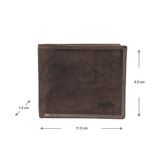 Billfold heren portemonnee van donkerbruin leer - Arrigo.nl