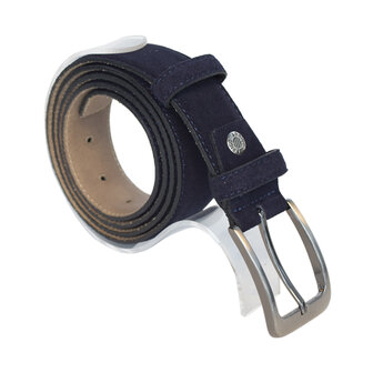 Suede riem Donkerblauw - 3.5 cm breed - Arrigo