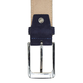 Suede riem Donkerblauw - 3.5 cm breed - Arrigo