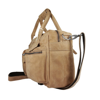 Leren westernbag, taupe - Arrigo