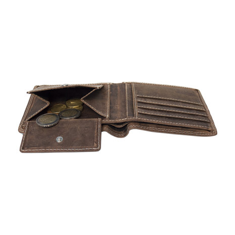 Billfold heren portemonnee van lichtbruin leer - Arrigo.nl