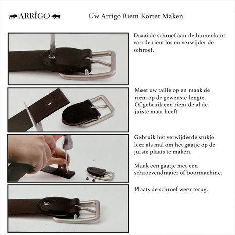 Uw Arrigo riem korter maken