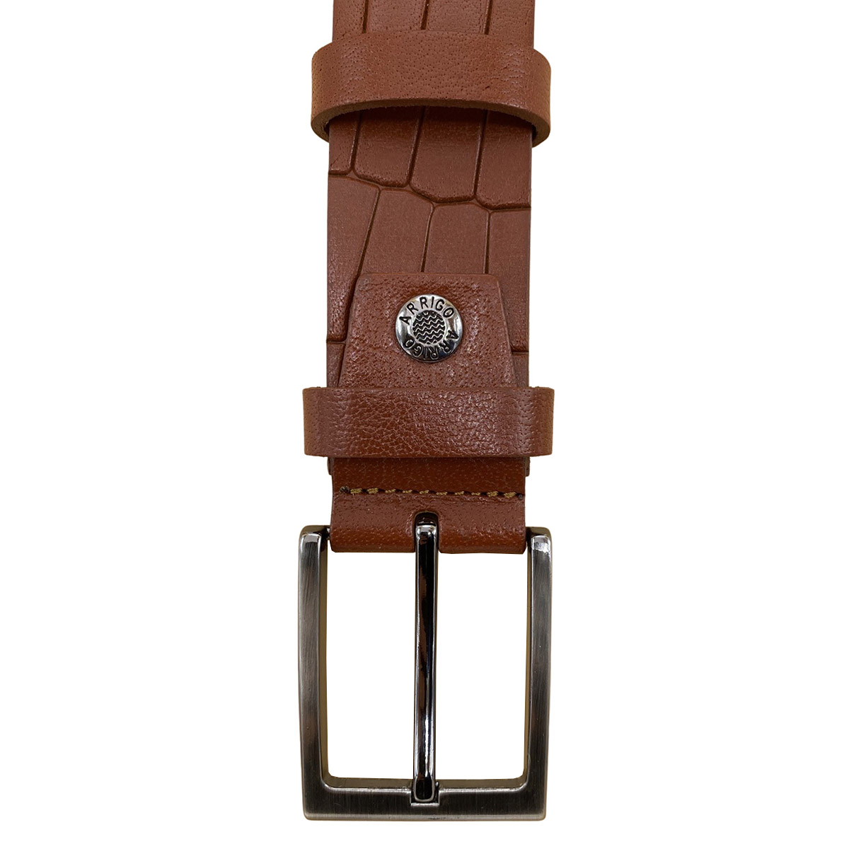 Duifhuizen heren riem 3.5 cm croco cognac