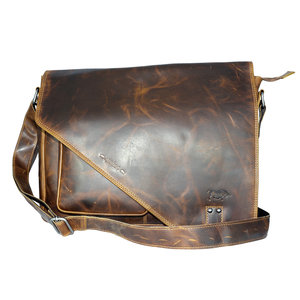 waxed leather messenger bag