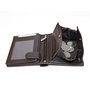 Compacte donkerbruin leren billfold euro portemonnee