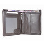 Compacte donkerbruin leren billfold euro portemonnee