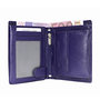 Compacte aubergine leren billfold euro portemonnee