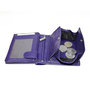 Compacte aubergine leren billfold euro portemonnee