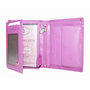 Compacte roze leren billfold euro portemonnee