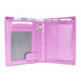 Compacte roze leren billfold euro portemonnee