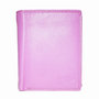 Compacte roze leren billfold euro portemonnee