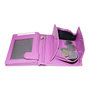 Compacte roze leren billfold euro portemonnee