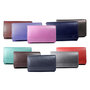 Roze leren harmonica portemonnee, groot model