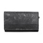 Black Leather Ladies Wallet with Floral Print