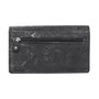 Black Leather Ladies Wallet with Floral Print