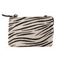 Leren Portemonnee Tasje Zwart Leer met Zebra Print