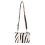 Portemonnee Tasje van Bruin Leer met Zebra Print