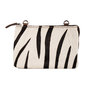 Portemonnee Tasje van Bruin Leer met Zebra Print