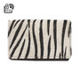 Leren Dames Portemonnee Donkerbruin met een Zebra Print