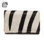 Leren Portemonnee - Donkerbruin - Zebra Print - Klein model