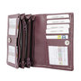 Dames Portemonnee Harmonica Van Bordeaux Rood Leer