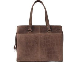 Croco werktas lichtbruin - Arrigo Leather Goods