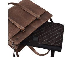 Croco werktas lichtbruin - Arrigo Leather Goods