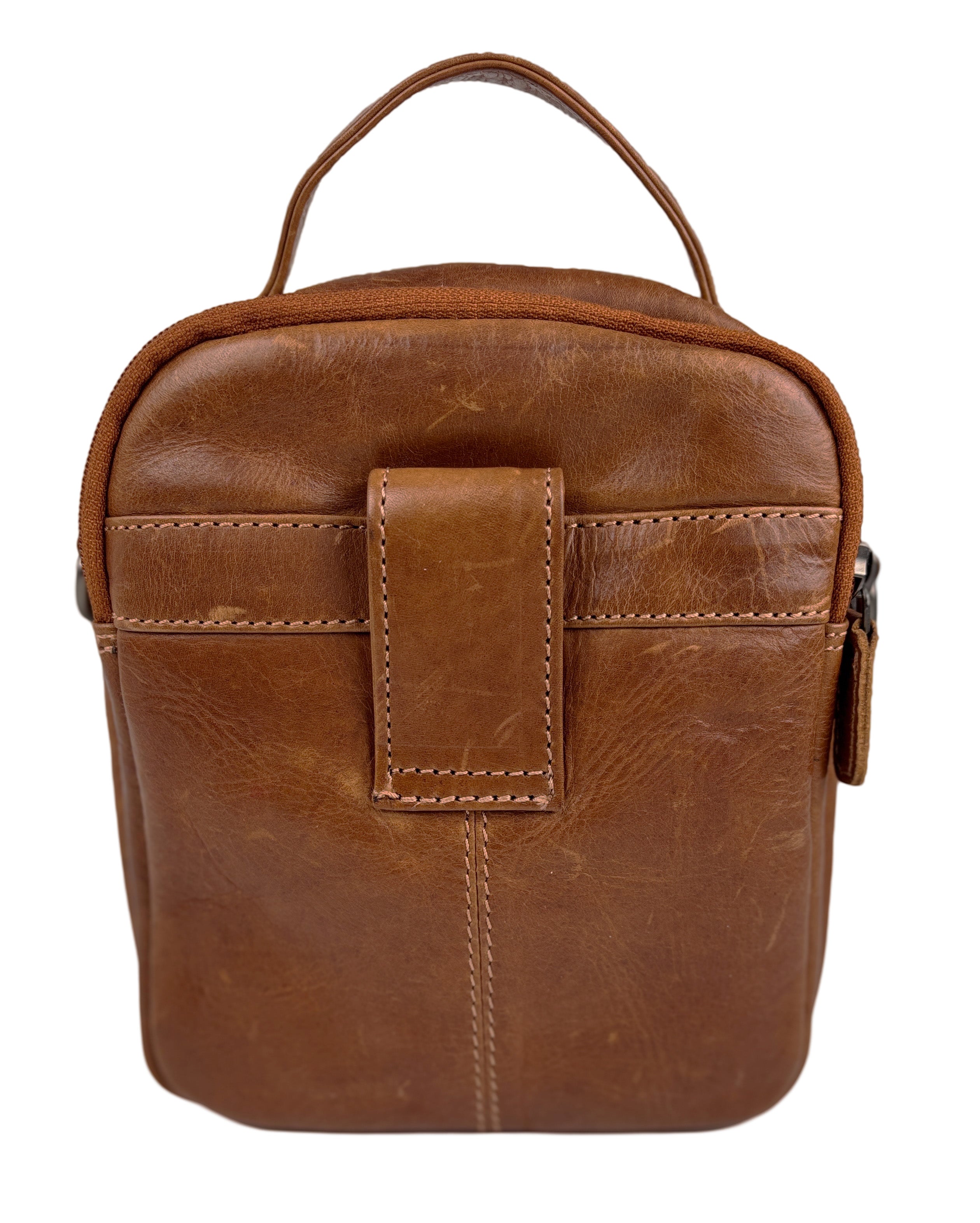 Black buffalo leather shoulder bag for women and men - versatile belt bag, perfect for both casual and stylish looks.