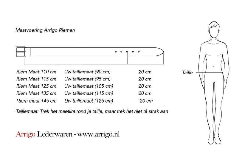 Leren Riem Donkergrijs – 3 cm Breed – Dames en Heren - Arrigo Leather Goods