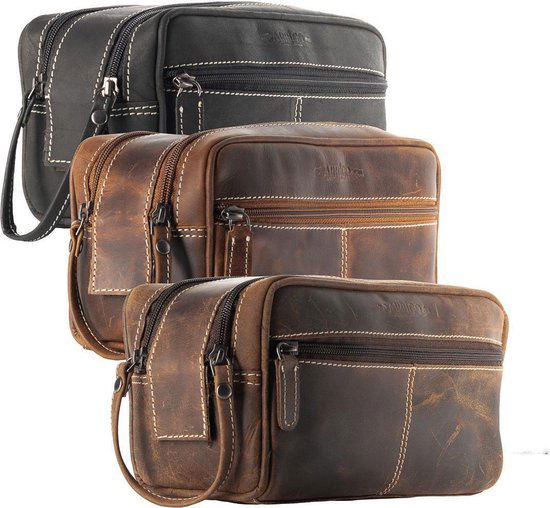 Toilettas Cognac - Arrigo Leather Goods