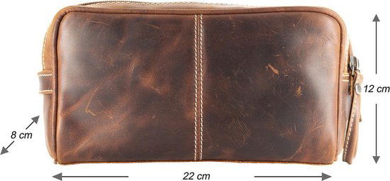 Toilettas Cognac - Arrigo Leather Goods