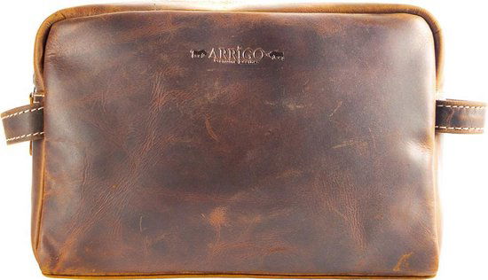 Toilettas cognac - Arrigo Leather Goods