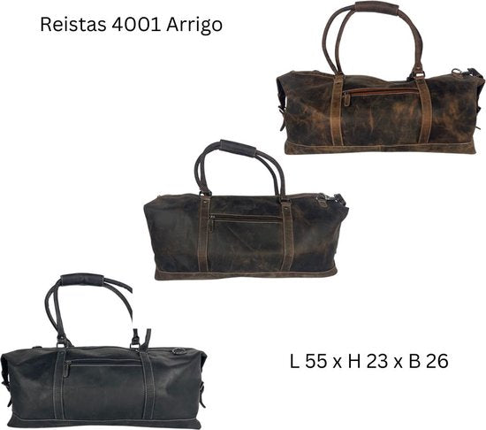 Weekendtas buffelleer cognac - Arrigo Leather Goods