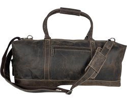 Weekendtas buffelleer donkerbruin - Arrigo Leather Goods