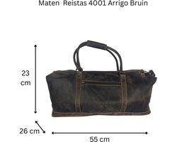 Weekendtas buffelleer donkerbruin - Arrigo Leather Goods