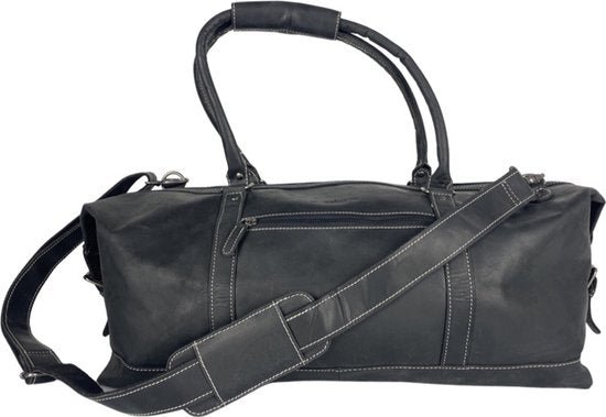 Weekendtas buffelleer zwart - Arrigo Leather Goods