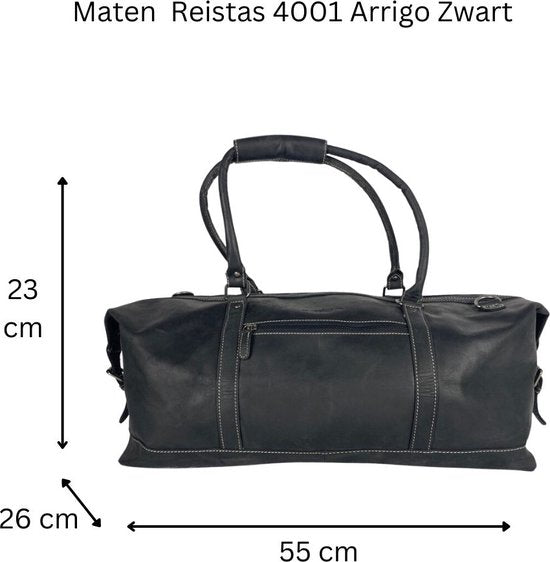 Weekendtas buffelleer zwart - Arrigo Leather Goods